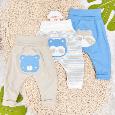 Kit 3 Calças - Natureza - Areia, Off White e Azul Jeans